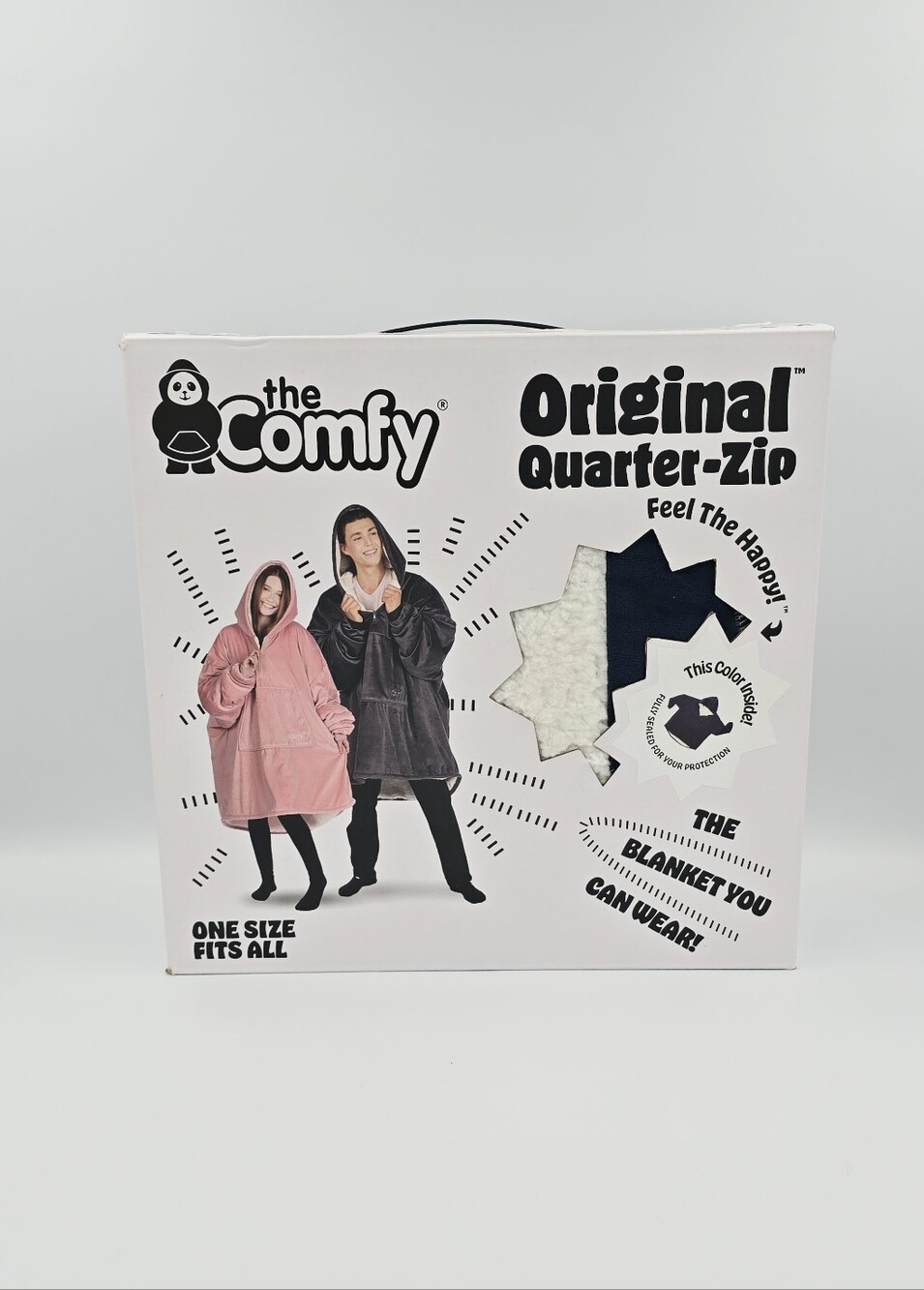 The Comfy Original Quarter-Zip Wearable Blanket - Pink & Charcoal